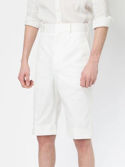 Neil Barrett High Waisted Shorts In White