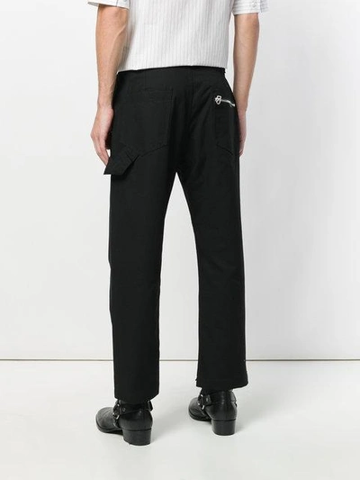 Shop Helmut Lang Distressed Cropped Trousers In Black