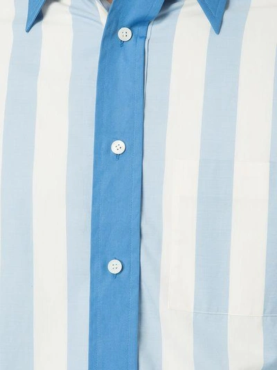 Shop Ports 1961 Striped Button Shirt - Blue
