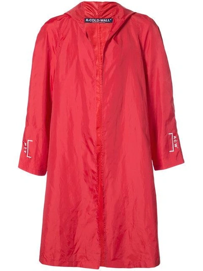 Shop A-cold-wall* Hooded Raincoat In Red