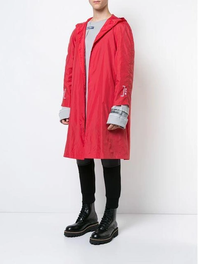 Shop A-cold-wall* Hooded Raincoat In Red