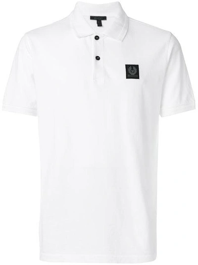 Shop Belstaff Logo Patch Polo Shirt - White