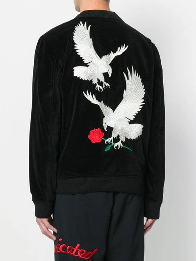 Shop Intoxicated Eagle-embroidered Bomber Jacket In Black