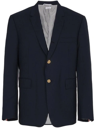 Shop Thom Browne High Armhole Single Breasted Blazer In Blue