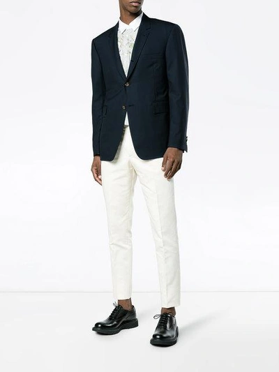 Shop Thom Browne High Armhole Single Breasted Blazer In Blue