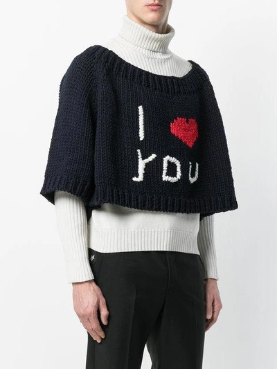 Shop Raf Simons I Love You Cropped T-shirt