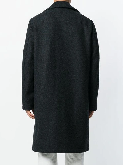 Shop Raf Simons Single-breasted Buckled Coat In Black
