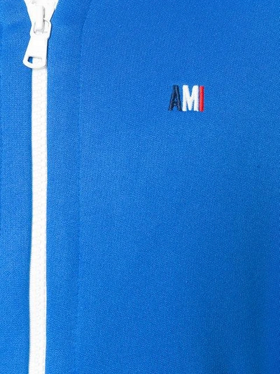 Shop Ami Alexandre Mattiussi Zipped Hoodie In Blue