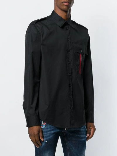 Shop Dsquared2 Ribbon-trimmed Shirt - Black