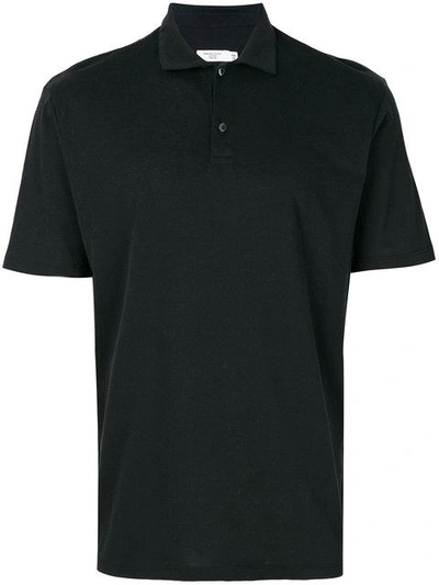 Shop Fashion Clinic Timeless Half Sleeve Polo Shirt In Black