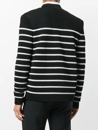 Shop Balmain Striped Cardigan - Black