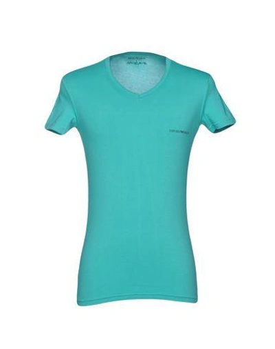 Shop Emporio Armani Undershirt In Turquoise
