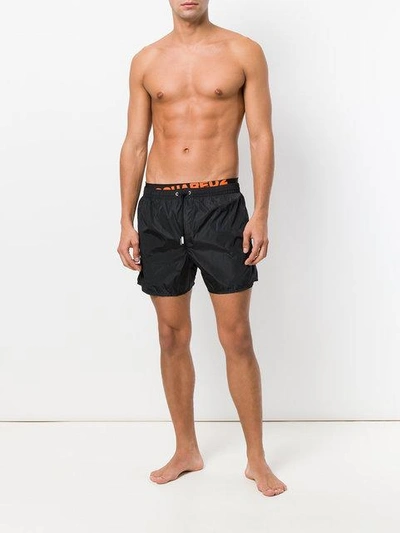 Shop Dsquared2 Logo Waistband Swim Shorts - Black