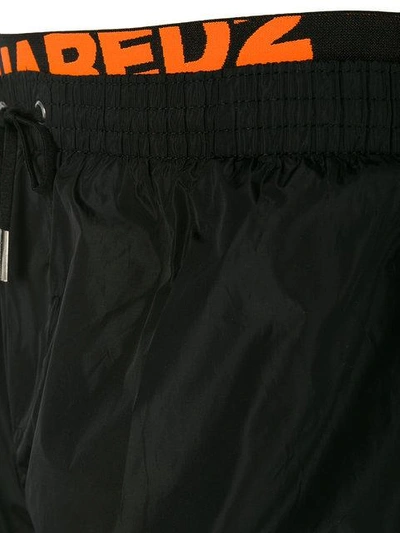 Shop Dsquared2 Logo Waistband Swim Shorts - Black