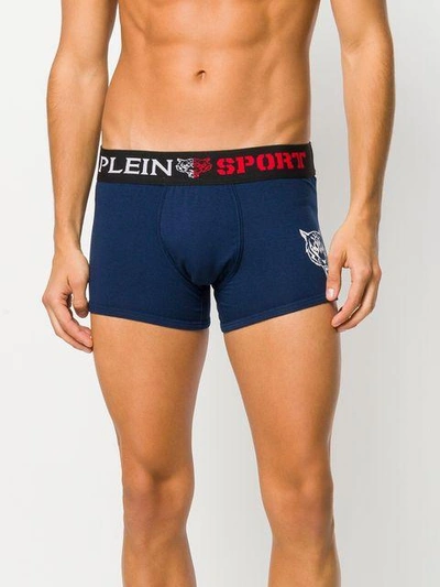 Shop Plein Sport Branded Boxer Briefs In Blue
