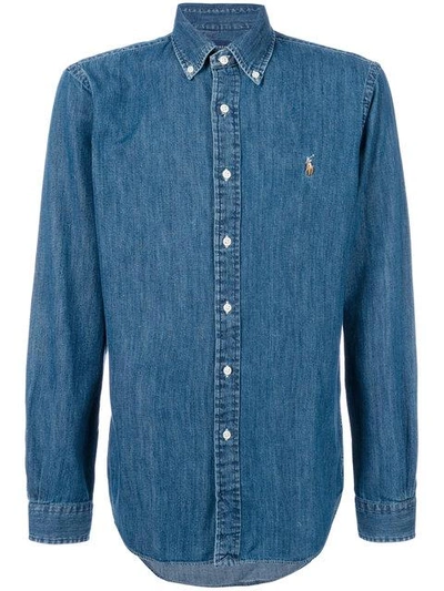 Shop Polo Ralph Lauren Button-down Denim Shirt In Blue