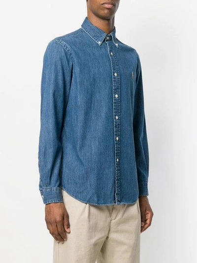 Shop Polo Ralph Lauren Button-down Denim Shirt In Blue