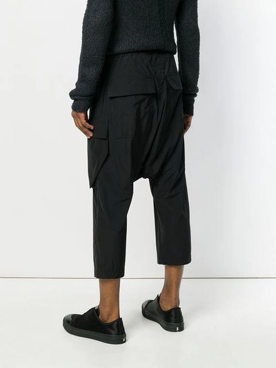 Shop Rick Owens Drop Crotch Cropped Trousers In Black