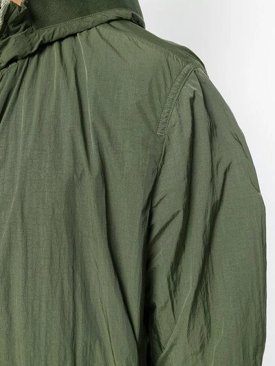 Shop Emporio Armani Hooded Zip-up Jacket - Green