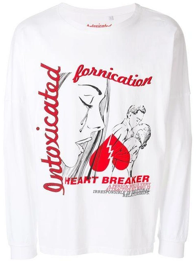 Shop Intoxicated Heartbreaker Long-sleeved T-shirt - White