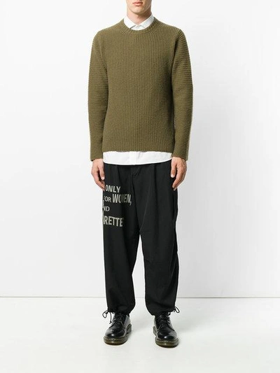 Shop Yohji Yamamoto Printed Loose-fit Trousers