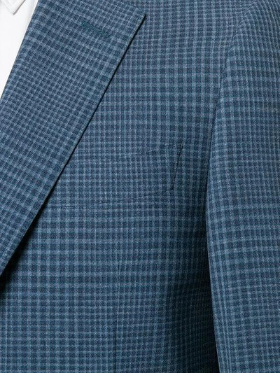 Shop Canali Two Piece Checked Suit - Blue