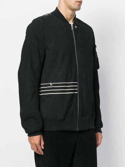 Shop Rick Owens Drkshdw Stripe Detail Bomber Jacket In Black