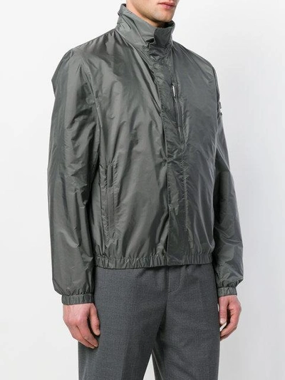 Shop Prada Classic Windbreaker Jacket - Grey