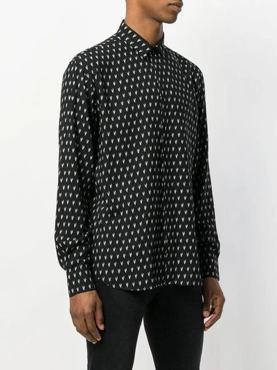 Shop Saint Laurent Ikat Print Shirt In Black