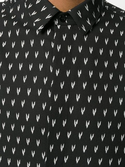 Shop Saint Laurent Ikat Print Shirt In Black