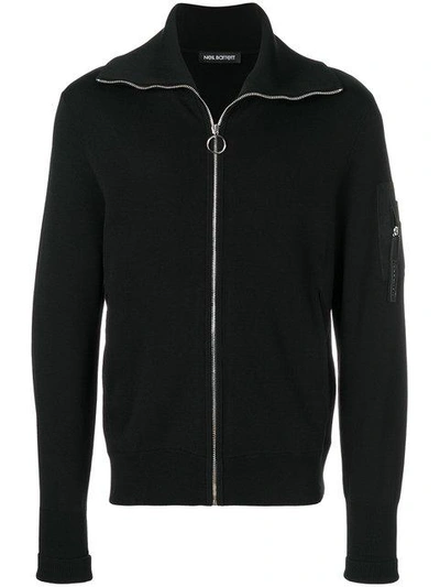 Shop Neil Barrett Zipped Sweatshirt - Black
