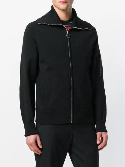 Shop Neil Barrett Zipped Sweatshirt - Black