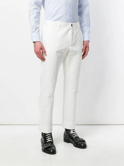 Shop Gucci Classic Slim Chinos In White