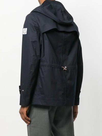 Shop Moncler Hooded Jacket In 761 Navy Blue