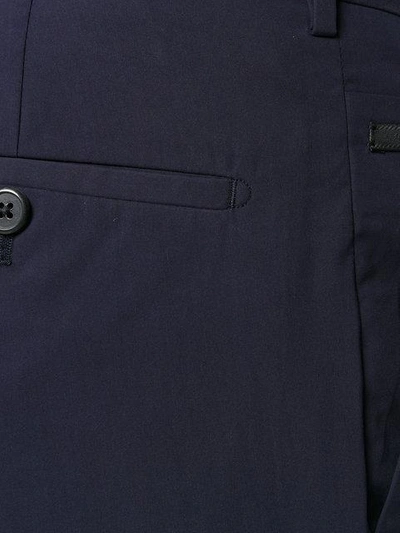 Shop Prada Slim Tailored Trousers In Blue