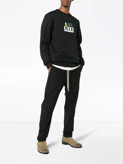 Alyx Color Block Logo Cotton Blend Sweatshirt In Black