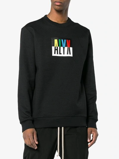Alyx Color Block Logo Cotton Blend Sweatshirt In Black