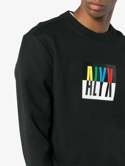Alyx Color Block Logo Cotton Blend Sweatshirt In Black