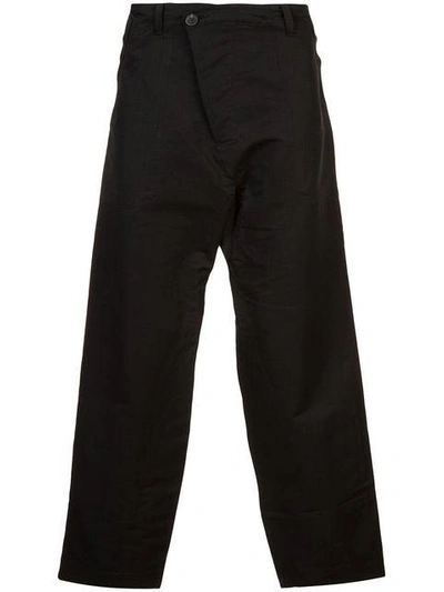 Shop Jan-jan Van Essche Cropped Flared Trousers In Black