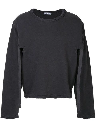 Shop Jw Anderson Sweatshirt Mit Aufgerauten Kanten - Grau In Grey