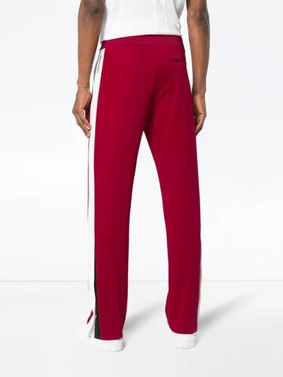 Shop Valentino Contrasting Band Track Pants In Red