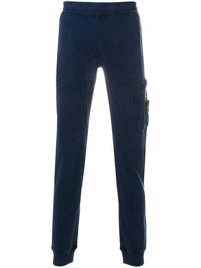 Shop Stone Island Fitted Track Pants - Blue