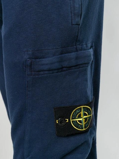 Shop Stone Island Fitted Track Pants - Blue