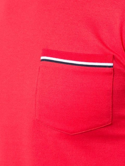 Shop Thom Browne Rwb Pocket Trim Long-sleeve Tee In Red