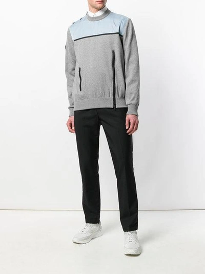 Shop Givenchy Zip-detailed Panelled Sweatshirt - Grey