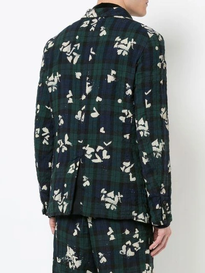 Shop Sacai Bleach Heart Print Blazer