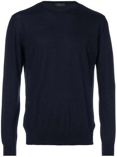 Shop Prada Crew Neck Sweater In F0svf Blue