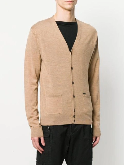 Shop Dsquared2 Button Front Cardigan In Neutrals