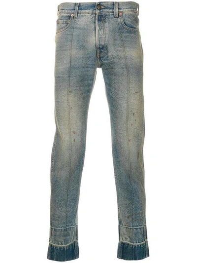 Shop Gucci Stained Punk Jeans In Blue