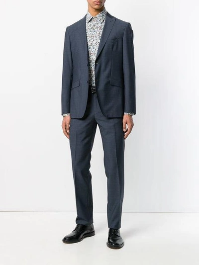 Shop Etro Two Piece Formal Suit In Blue